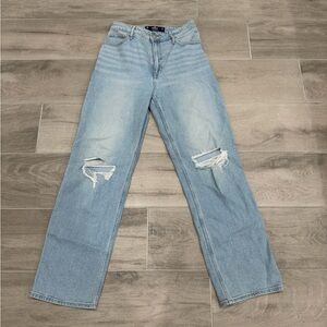 Hollister Light Blue Denim Jeans with Tan Stitching